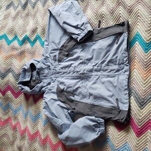 North Face women's Blue Hyvent Vented Hooded Rain Snow Skirt Lined Jacket medium